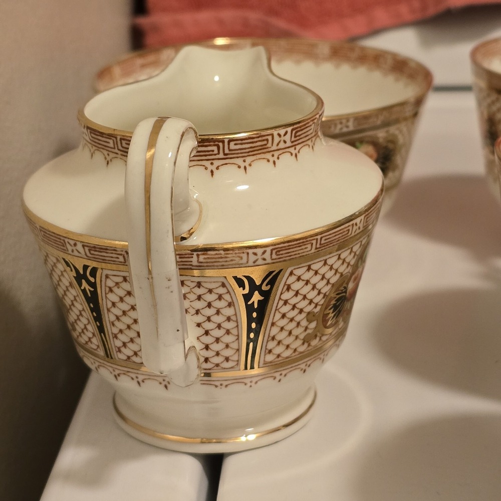 Vintage Fenton Mocha 3326 Bone China Fenton England 8 Piece Tea Set - Picture 8 of 16